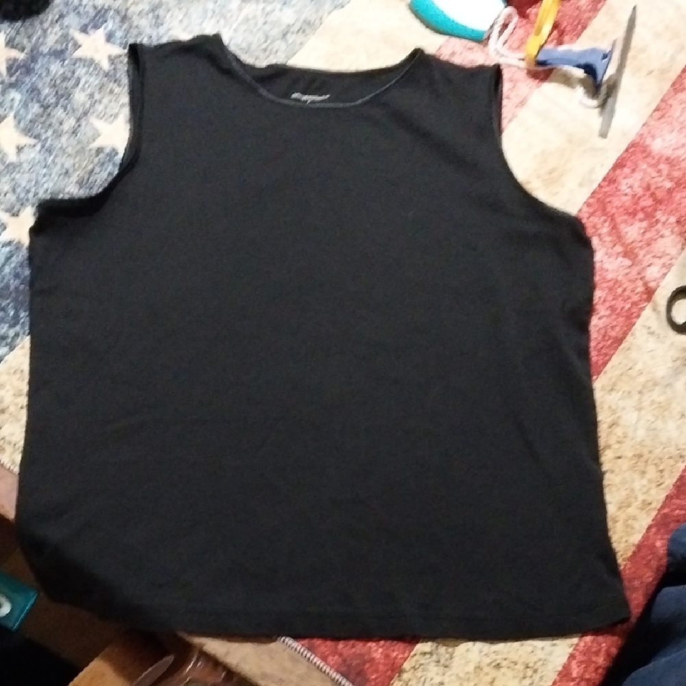 Christopher & Banks Charcoal Sleeveless Muscle Tee